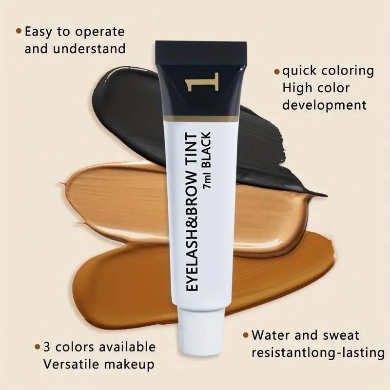 Eyelash & Brow Tint 3 Colors Available - Waterproof, Sweatproof, and Long-Lasting - Easy to Operate and Understand - Quick Coloring and High Color Development - Versatile Makeup Cosmetic