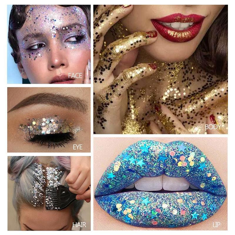 Glitter Body Paint Stick, 1 Count Long Lasting Shimmering Eye Shadow Stick, Sparkling Face Makeup Stick, Body Makeup for Festival Stage Makeup