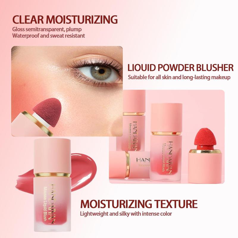 Mousse Liquid Blush, Soft Cream Makeup Blush, Blush Matte Cheeks Finish, Blush Stick For Cheek, Mousse Creamy Texture Breathable & Refreshing Cheek Stain, Cheeks Soft Cheek Tint(04#Swipe Rignt)