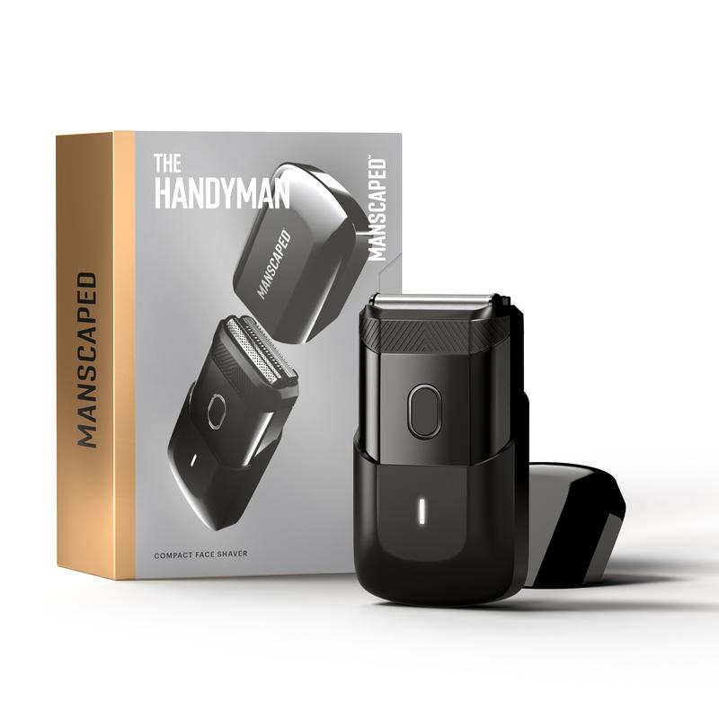 MANSCAPED® The Handyman™ Travel Duo includes The Weed Whacker® 2.0 Nose & Ear Hair Trimmer and Portable Men’s Compact Facial Hair Shaver with Long-Hair Leveler & Foil Blades