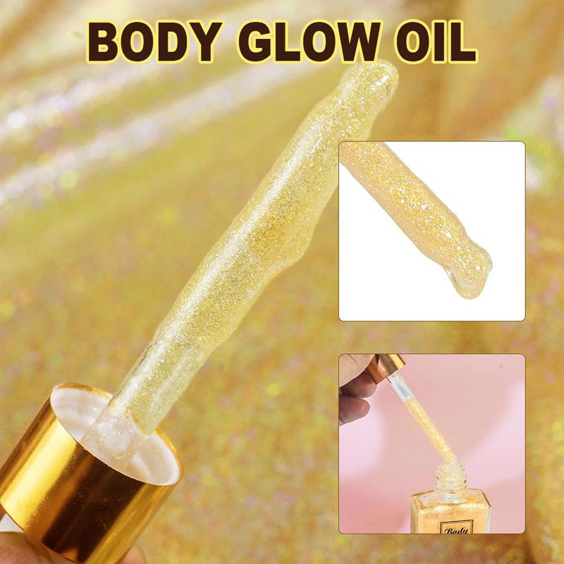 Body Glitter Oil, 3 Counts set Long Lasting Body Luminizer, Moisturizing Body Makeup, Body Makeup Product for Women & Girls