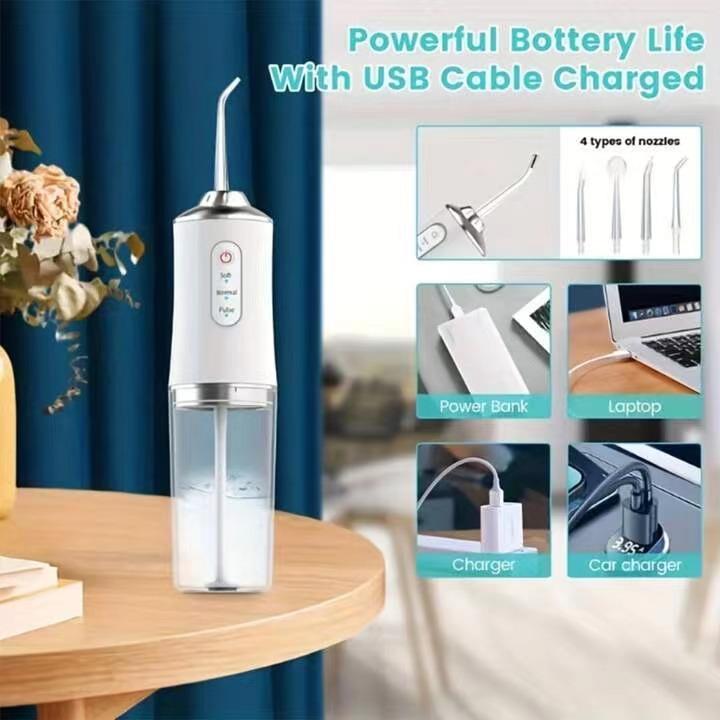 Oral Irrigator 4 In 1 Water Flosser Cordless Portable and Rechargeable Irrigation Cleaner -Comprehensive Daily Teeth Care Solution for Men Women