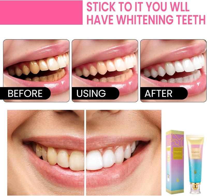 Bodyaccel Toothpaste, Probiotic Toothpaste, Oral Care Brighten Whiten Toothpaste for Adults, Clean Toothpastes for Cleansing Teeth, Healthy Product