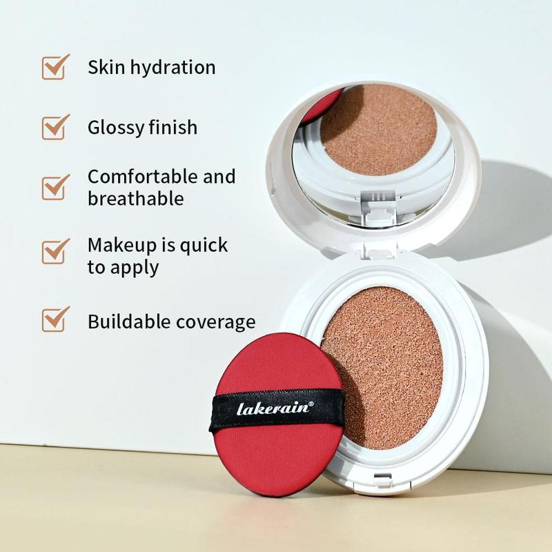 Long-lasting Glow Cream Cushion, 1 Count Natural Coverage Hydrating Waterproof Foundation, Face Makeup for Women & Girls