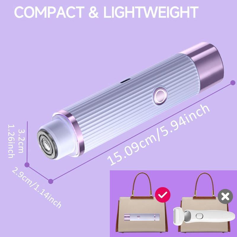 2 in 1 Electric Shaver for Women, 1 Set Rechargeable Face Hair Trimmer for Women, Waterproof Hair Removal Tool for Body, Face, Legs