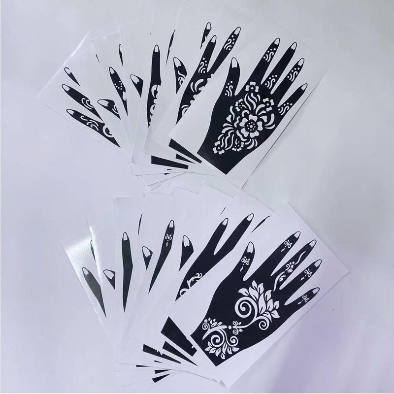 Body Art Stencil Templates, 16 Sheets Temporary Tattoo Stencils, Versatile Designs Template for Tattoo Glitter & Airbrush Body Art