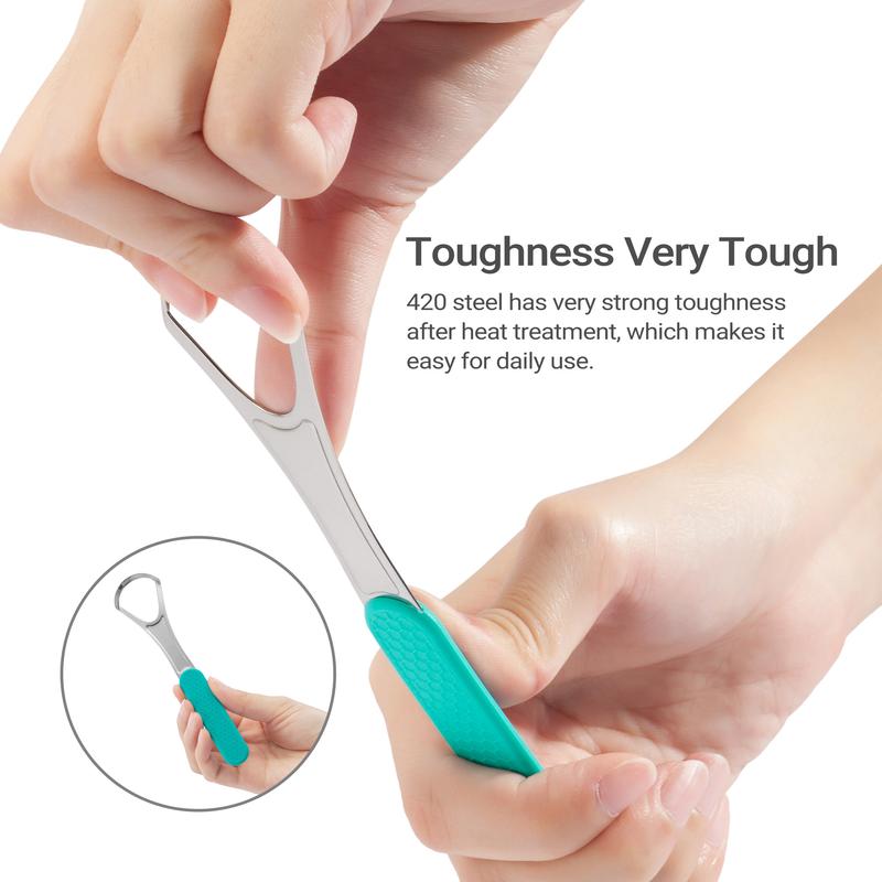 2 Packs Stainless Steel Tongue Scraper Cleaner for Bad Breath Oral Daily