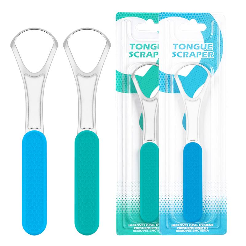 2 Packs Stainless Steel Tongue Scraper Cleaner for Bad Breath Oral Daily