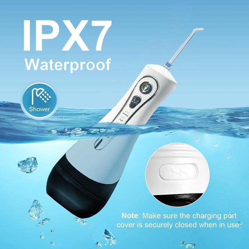 Portable Water Flosser, 1 Set Rechargeable Water Flosser with 3 Replaceable Nozzles, IPX7 Waterproof Oral Irrigator for Home & Travel