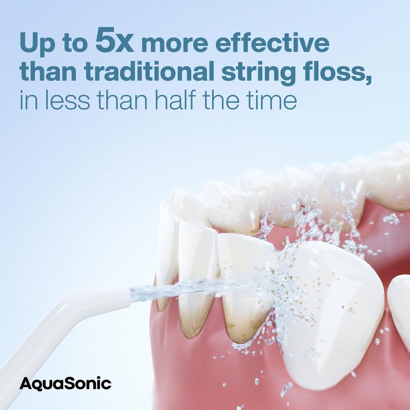 AquaSonic Aqua Flosser Standard, Lightweight & Waterproof, 5x More Effective than Traditional Flossing