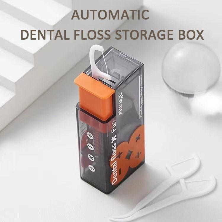 Mini dental floss box with automatic pop-up toothpick , Disposable portable box, Interdental floss stick storage  Suction Yankauer Dental Tool tongue scraper Oral Comfort