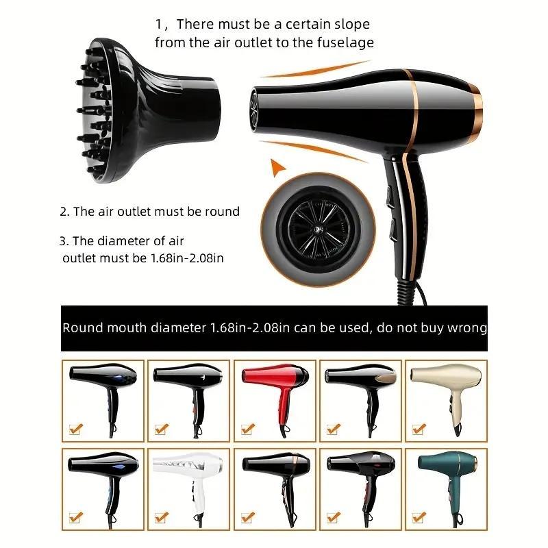 Universal Hair Dryer Diffuser, Adjustable Hair Dryer Attachment for 1.68 Inch to 2.08 Inch Hair Dryer, Hair Styling Tool for Home Daily Use