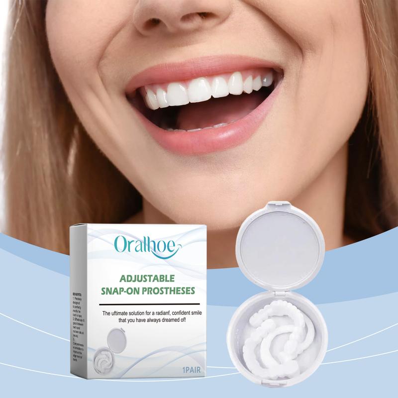 Denture Teeth Temporary Fake Teeth Snap On Top and Bottom Teeth for Men and WomenAdjustable Snap-On Prostheses；Orthodontic Braces; Modification Of Teeth Adjustable Snap-On Veneer Teeth Covers