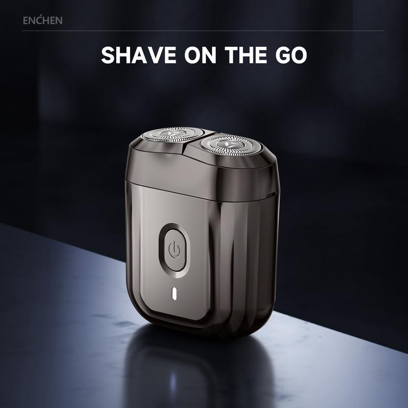 ENCHEN Electric Shavers for Men, Mini Electric Shaver, Travel Shaver for Men, Easy to Carry, 2 Floating Head , Waterproof Electric Shaver with USB-C Rechargeable Full Body Wash, Travel Car Portable Men's Razor, Wet&Dry, Used for face Chest Leg Shaving