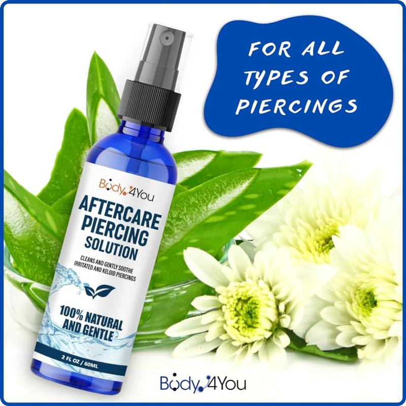 Natural Piercing Aftercare Spray – Fast Healing for Ear, Nose & Body | Pure Saline Solution, 2oz