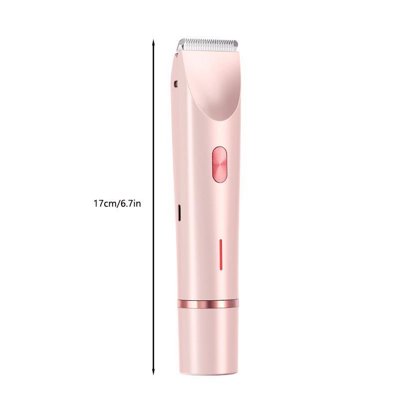 Waterproof Double-ended Body Hair Trimmer with Brush, 1 Set Wet & Dry Use Electric Shaver for Legs Underarm, Personal Care Supplies for Women