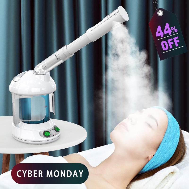 Fulog Portable Facial Steamer, Summer Comfort - Nano Ionic Face Steamer with Extendable 360° Rotating Arm - Portable Facial Steamer for Personal Care at Home or Salon,Perfect Gift Christmas,Thanksgiving Day