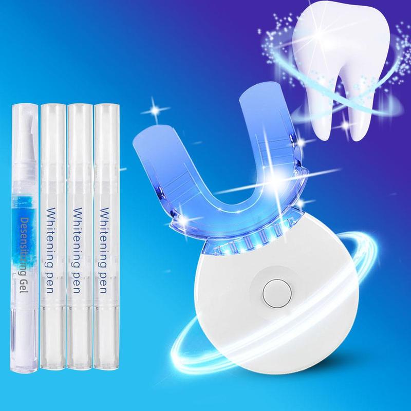 Teeth Whitener Kit, 1 Box LED Teeth Makeup Whitener Light with 4 Coutns Teeth Whitener Gel, Safe Enamel, Oral Care Products for Men & Women, Halloween, Christmas