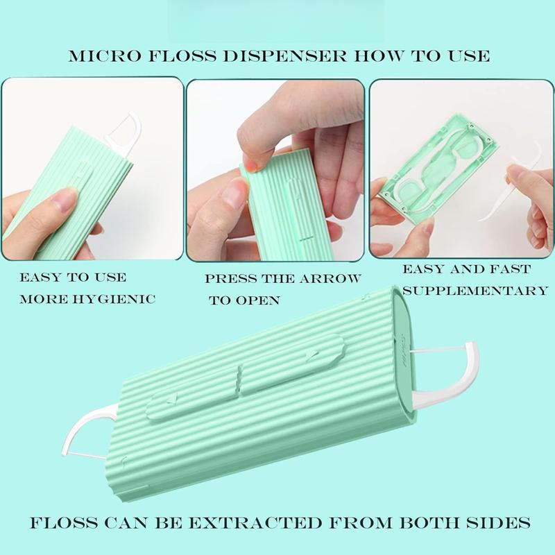 Portable  Floss Picks Dispenser 2Box,Travel Floss Storage Case with Adult Toothpicks Flosser Sticks 80 Count,Portable Floss Case for  Care Teeth Cleaning  Tool (Whit)