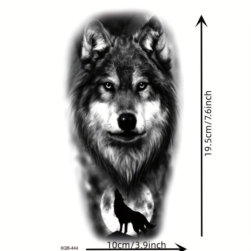 Wolf Pattern Temporary Tattoo, 1 Sheet Fake Tattoo for Women & Men, Body Art Tattoo Sticker for Adults, Realistic Tattoo for Women, Women's Tattoo, Haircut, Piercing, Party Supplies