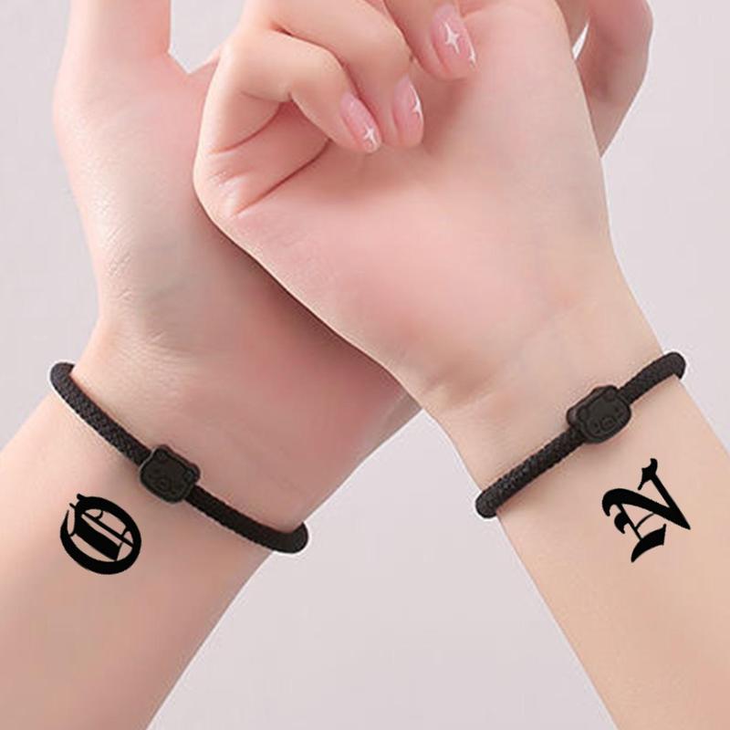 Letter Pattern Temporary Tattoo Sticker, Fake Tattoo Paste, Body Art Tattoo Sticker for Men & Women