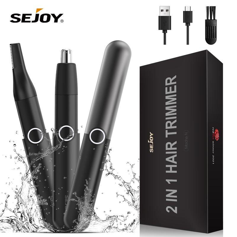 Sejoy Electric Ear and Nose Hair Trimmer Mocha N Painless Eyebrow Removal Clipper for Men Women Waterproof Nostril Hair Cleaner