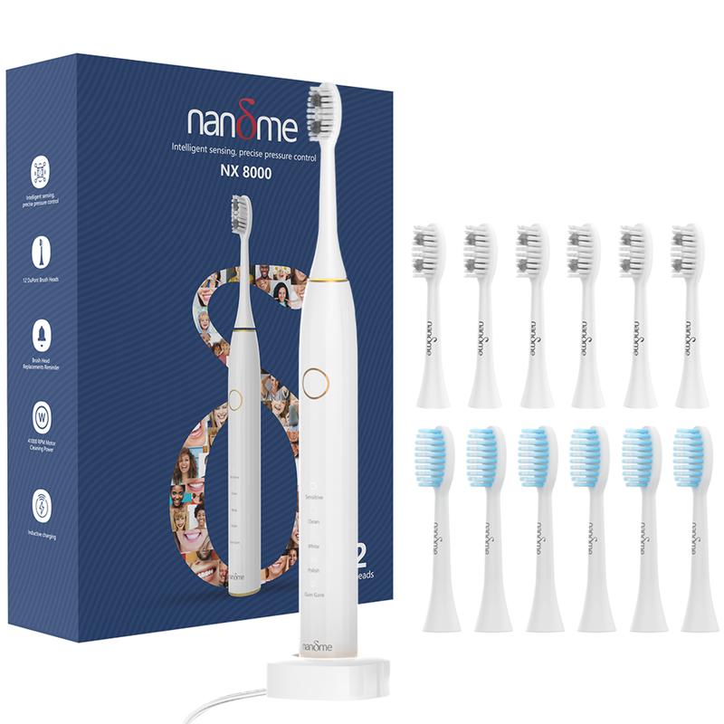 Sonic Toothbrush with 3 Intensity Levels & 5 Modes, One Charge for 200 Days, Rechargeable Electric Toothbrush with 12 Toothbrush Heads & 40,000 VPM Deep Clean(Black) electrical toothbrush Waterproof Daily rechargeable toothbrush