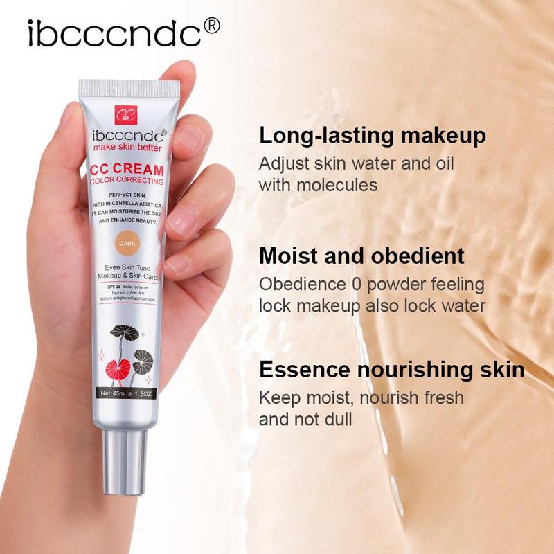 Moisturizing CC Cream, 2 Counts Long Lasting Full Coverage Makeup Cream, Even Complexion Cream, Makeup Product for Women & Girls