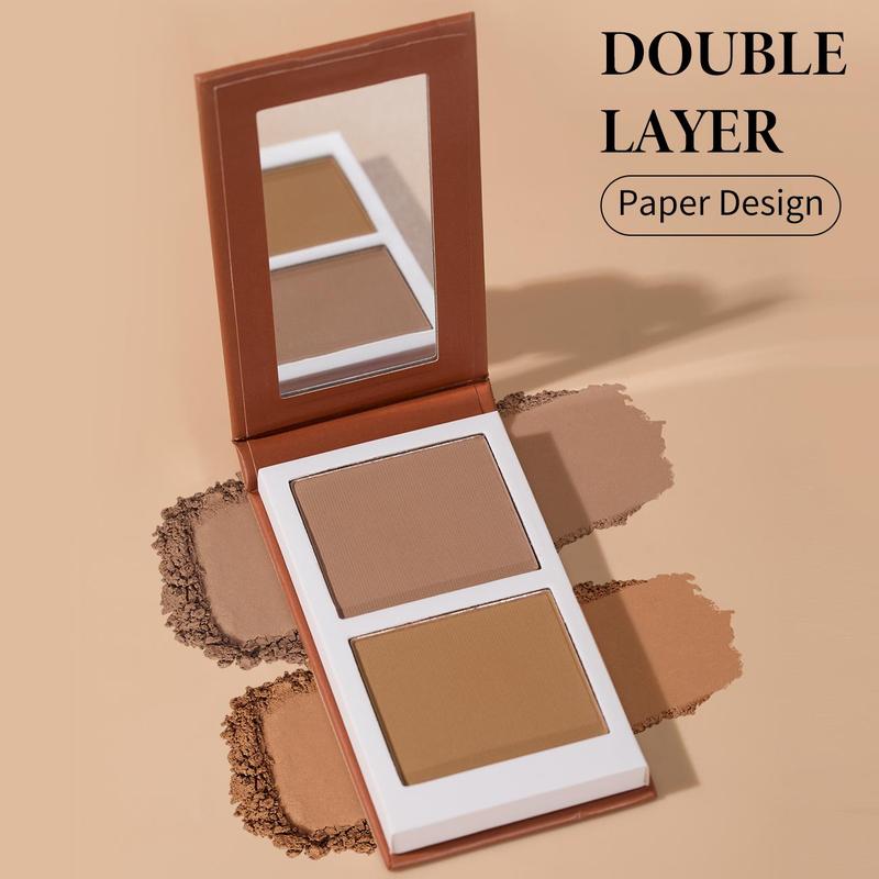 2 Color Contouring Palette, 1 Count Long-lasting Matte Bronzer Palette, Cheek Contour Press Powder, Makeup Gift for Women, Daily Makeup, Makeup Products, Christmas Gift