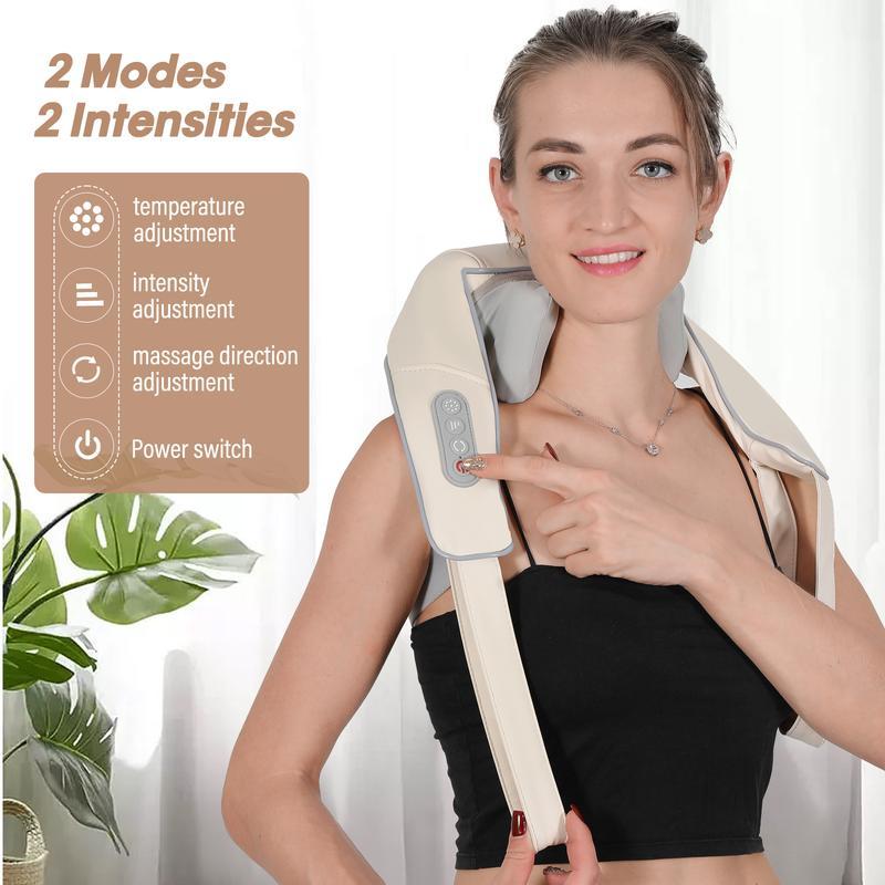 Shoulder and neck massager, wireless backbuckle design, sixth generation shiatsu shoulderand neck massager, massage trapezius muscle,massage lumbar, ideal gift, fall promotion, relaxstress, comfortable, cozy, hot sale, enjoy lifeComfort hip gray