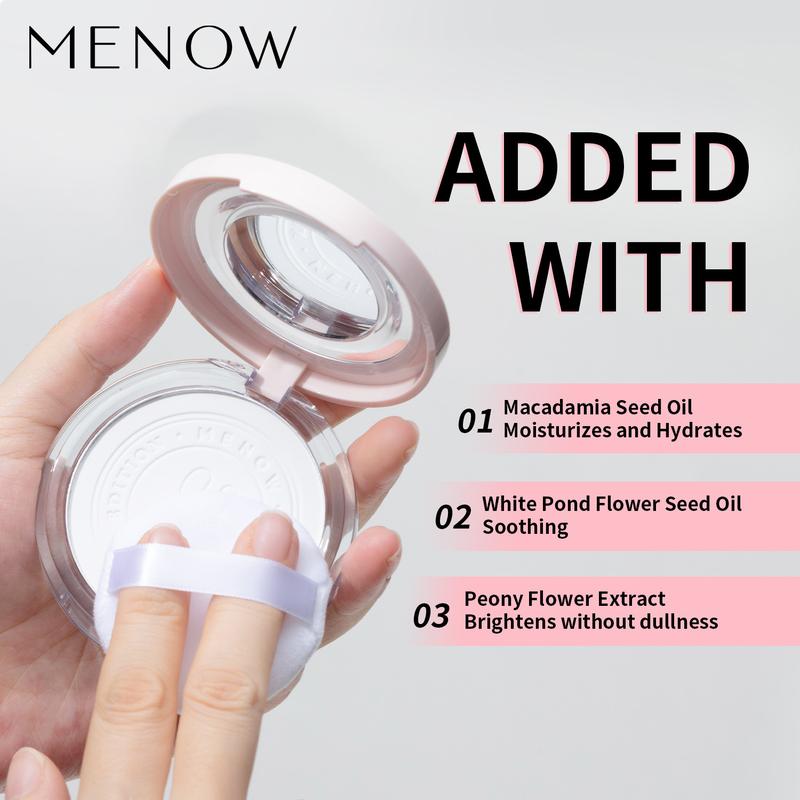 MENOW Cute Bunny Powder, Soft Focus Oil Control Makeup Holding Powder, Invisible Pores, Lightweight Waterproof and Sweatproof Makeup Holding Up to 12 Hours, Multi Skin Nourishing Ingredients