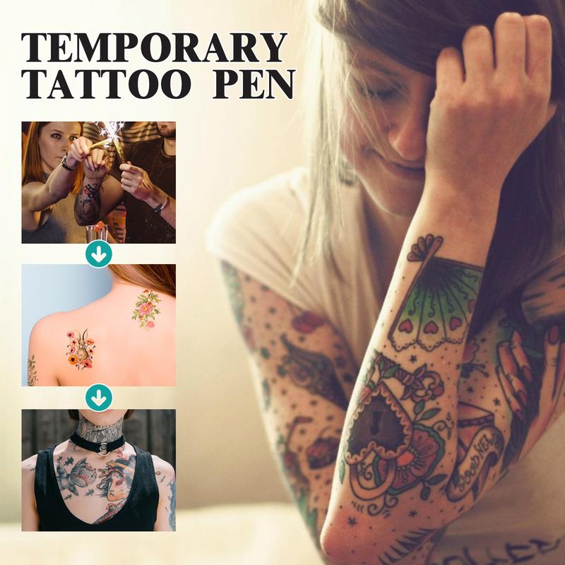 Temporary Tattoo Pen Set Face Arm Body Multi-color Painting DIY Makeup Graffiti Decoration Tattoo Pen DIY Template Temporary Tattoo Show Personality Enhance Charm