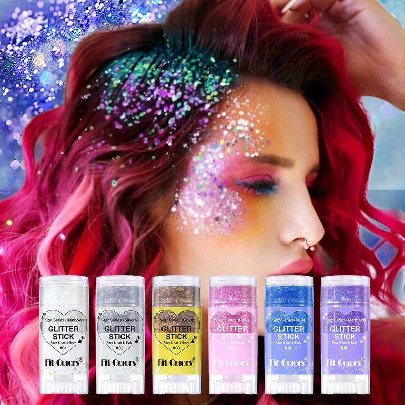 Glitter Body Paint Stick, 1 Count Long Lasting Shimmering Eye Shadow Stick, Sparkling Face Makeup Stick, Body Makeup for Festival Stage Makeup