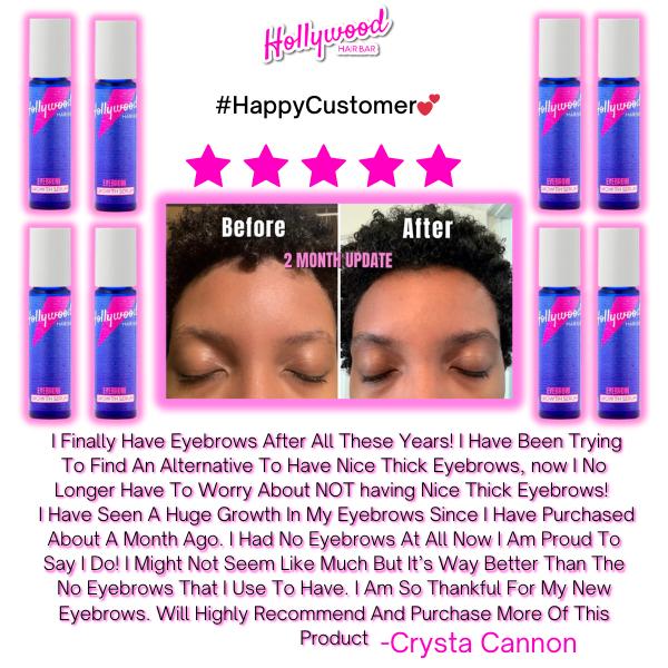 Hollywood Hair Bar Eyebrow Growth Serum - Restore ,  Your Eyebrows Organic Castor Smooth Gentle