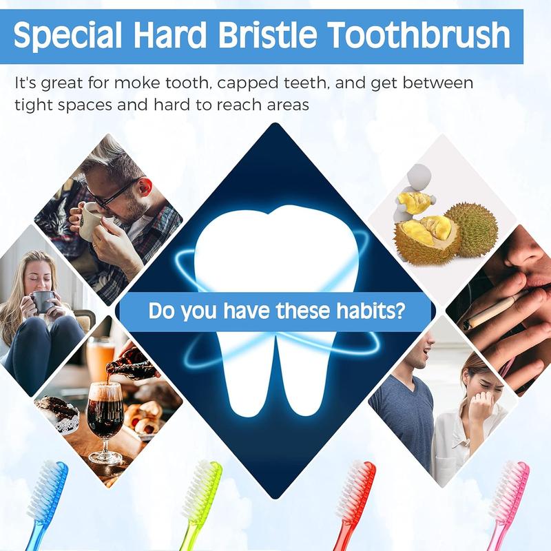 Extra Hard and Firm Bristle Toothbrush Huge Head Toothbrush Full Head Toothbrush Manual Toothbrush for Cleaning Tooth Stain Whitening Teeth Toothbrush