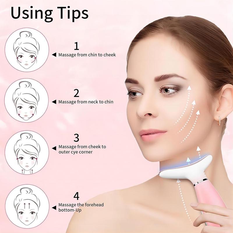 3 Color Constant Temperature Facial Massager, Vibration Face & Neck Beauty Instrument with 3 Modes, Personal Skin Care Appliances for Women, Christmas Gift