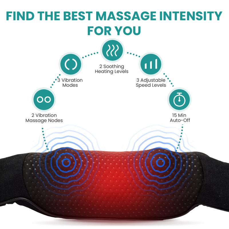 Nekteck Vibrating Neck and Back Massager with Soothing Heat, Electric Deep Tissue Massage Pillow for Shoulder, Leg, Body Muscle Pain Relief