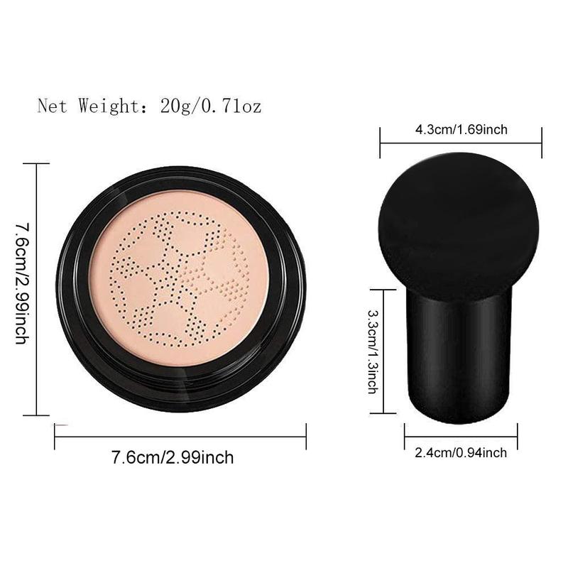 Moisturizing Mushroom Head Air Cushion CC Cream, Long Lasting Hydrating Makeup Base, Full Coverage Flawless Makeup Cream, Lightweight Concealer Foundation Cosmetic Product, Makeup Products