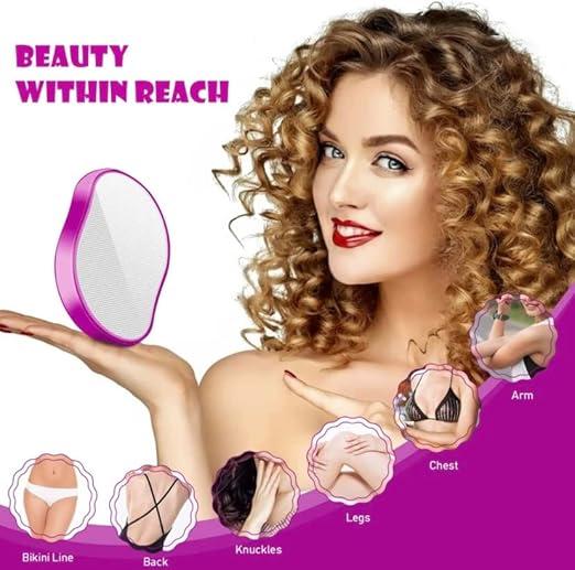 Reusable Crystal Hair Remover, Crystal Hair Remover for Men and Women, Exfoliate Hair Remover Tool, Hair Eraser for Back, Arms and Legs. (Pink) Hair Removal Razor Silky Smooth Comfort