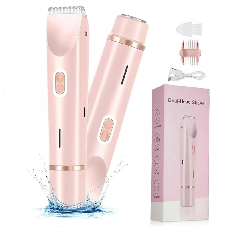 Halloween, Christmas Electric Bikini Trimmer for Women, 1 Set Rechargeable 2 in 1 Body & Facial Hair Removal for Winter Gift, Waterproof Wet & Dry Use Trimmer for Women, Halloween Christmas Gift, Fall Essentials