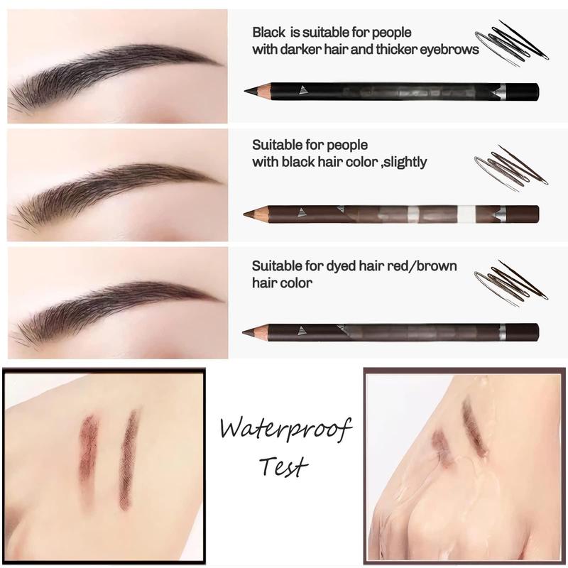 12 dark brown eyebrow pencils eyeliner cosmetics soft texture easy to color waterproof long-lasting eyebrow pencil cosmetics