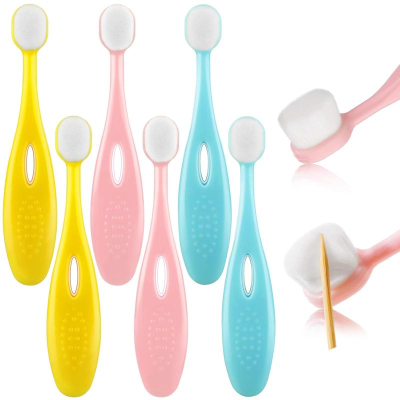 6 Pieces  Extra Soft Nano Toothbrush  Bristles Toothbrush  Micro Nano Manual Toothbrush Set with 20000 Bristles for Age 1 and Above Boys Girls Gum Protecting Cleaning (Cute Style)