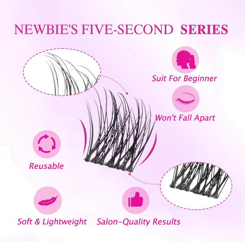 Veyesbeauty Dreamy 10mm-18mm Cluster Lash Single Length Refill & Replacement OptionFor Mixed Length Invisible Band Lashes Eyelashes Newbie's Five-Second Volume Wispy Soft Comfortable Mini Tray Makeup Cosmetic for Self Application at Home