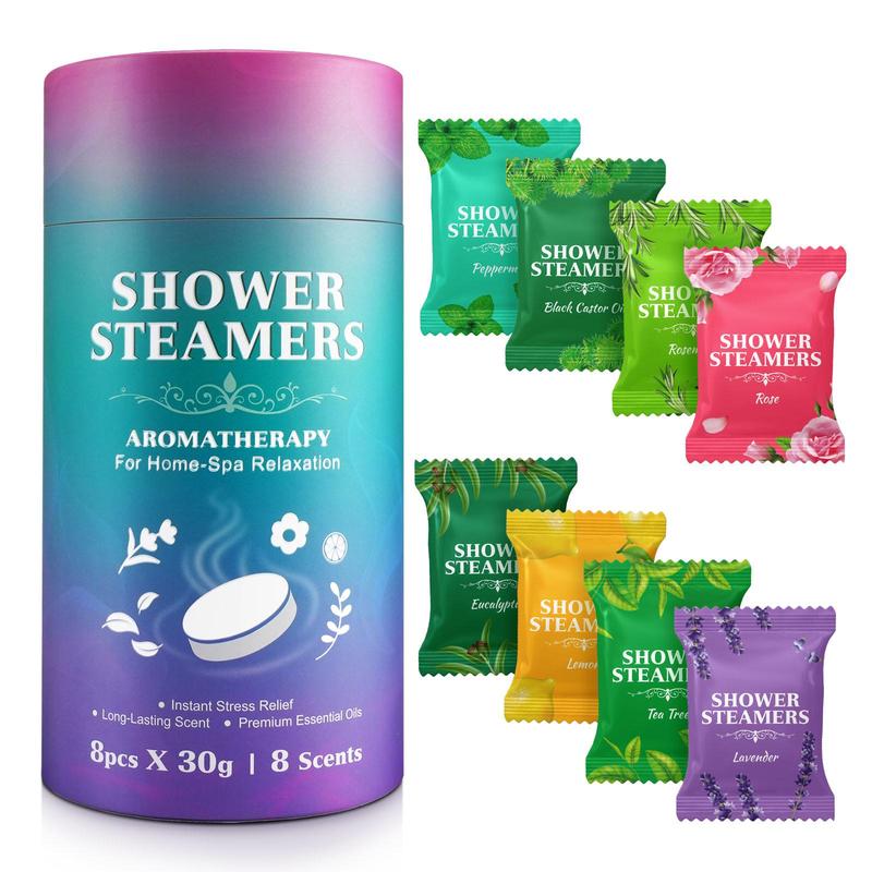 Shower Steamer, 8 Counts set Long-lasting Fragrance Aromatherapy Shower Tablet, Bath Product for Home Spa Relaxation