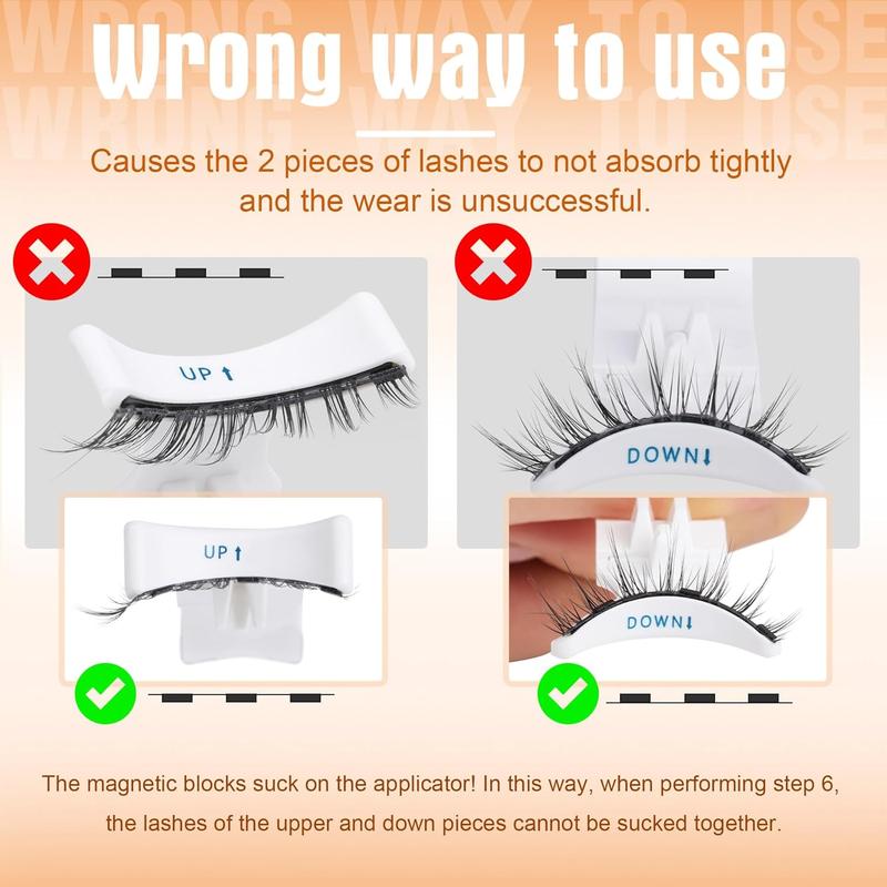 Magnetic Eyelashes Manga Natural Lashes Magnetic No Glue Needed Anime Eyelashes Strip Wispy False Eyelashes Magnetic Eye Lashes with Applicator Durable 1 Pair