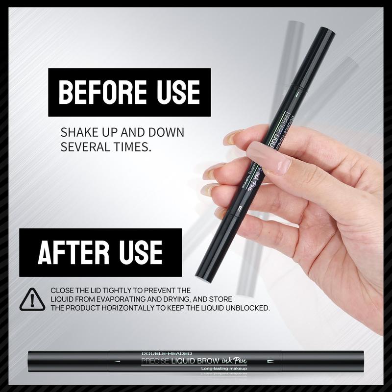 Curved Eyebrow Pen - Microblading Eyebrow Pencil, Waterproof Brow Pencil 2-in-1 Dual-EndedEyebrow Pen with Micro-Fork-Tip Applicator andPrecise Brush-Tip Create Natural-Looking BrowsStay on All Day Makeup Cosmetic precisely myeyebrowtint