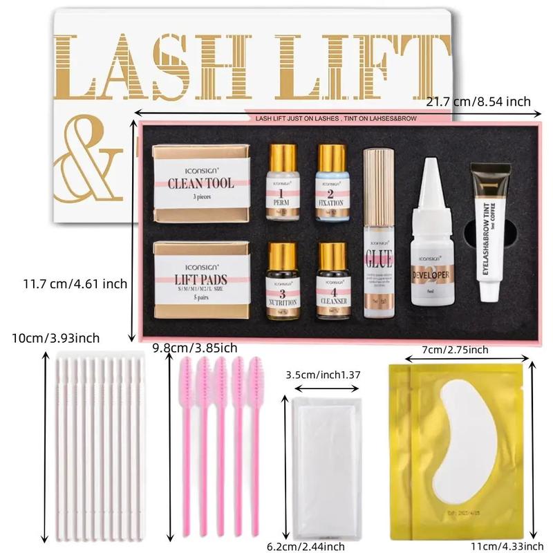 Eyelash Lift & Tint Kit, Summer Gifts, 12pcs set Semi-permanent Eyebrow Lift & Perm Kit for Daily Makeup, Diy Hair Dying Tools Kit for Home & Beauty Salon Use, Cosmetic Products, Makeup Products, Girly Room Accessories Makeup, Stocking Fillers