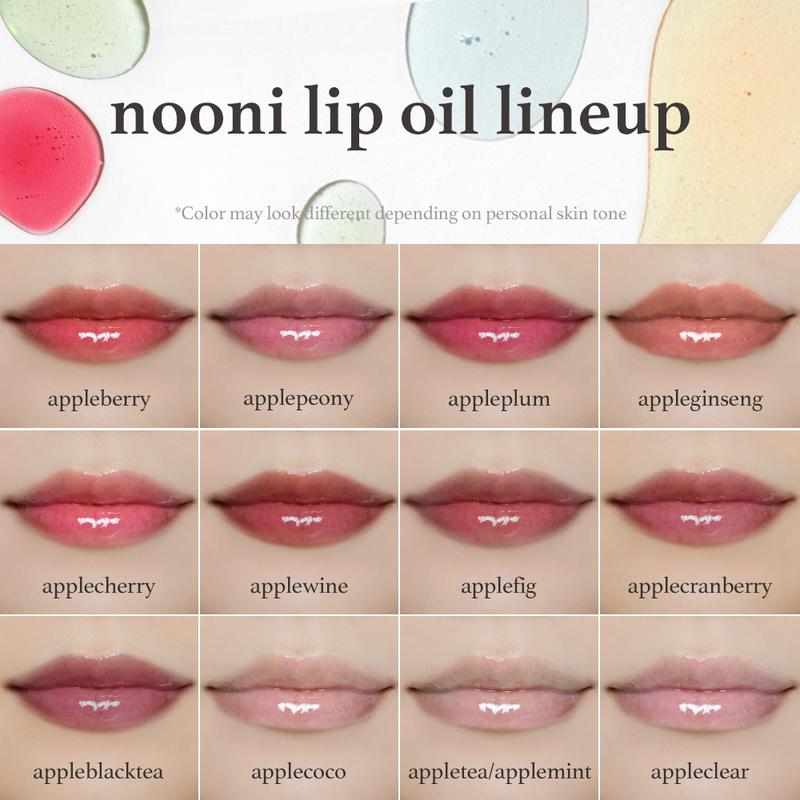 Fall Inspired Bundle -  Nooni Korean Best Seller Apple Lip Oil + Lip Stain | Tinting and Long Lasting, Moisturizing Lip Care Lipgloss