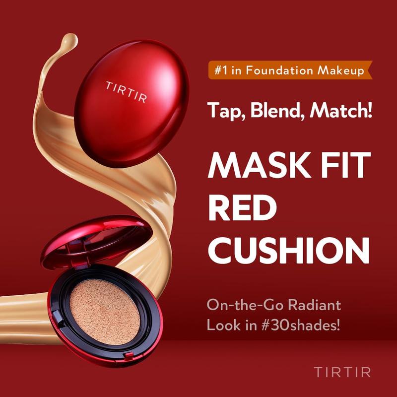 [TIRTIR] Mask Fit Red Cushion (33 Shades), Long lasting, High Coverage Semi Matt Light Finish, Korean Cushion Makeup Concealer Foundation