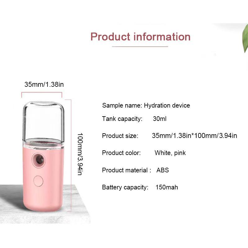 USB Rechargeable Nano Sprayer, Portable Handheld Facial Steam Beauty Instrument, Hydrating Skin Care Tool for Women & Girls